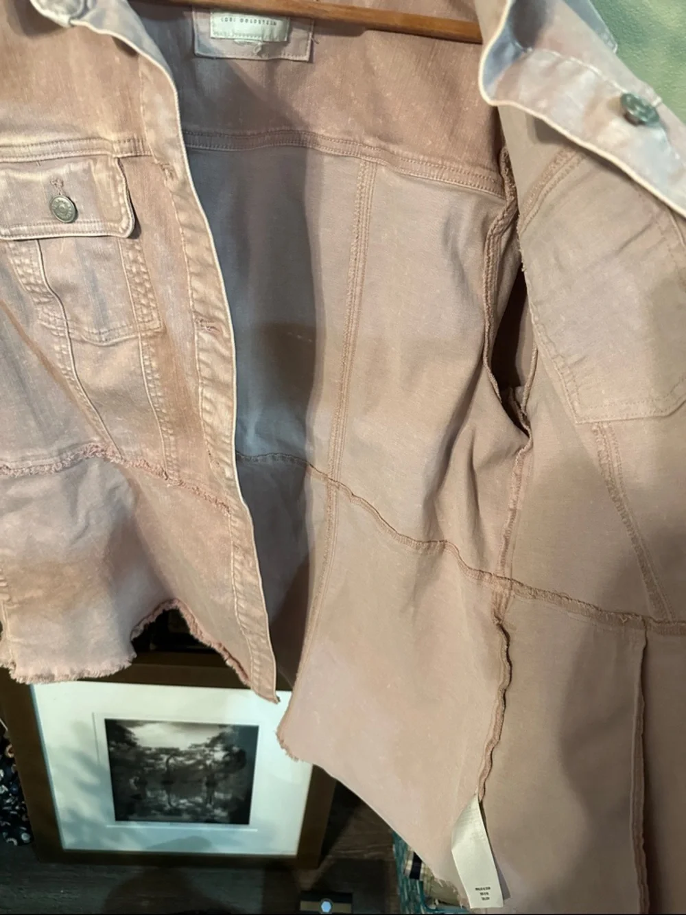 LOGO Denim by Lori Goldstein Light Washed Dusty Mauve Button-Front Denim Shacket